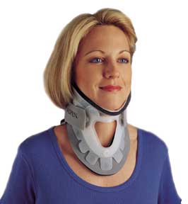 Woman with cevical orthoses (CO's)